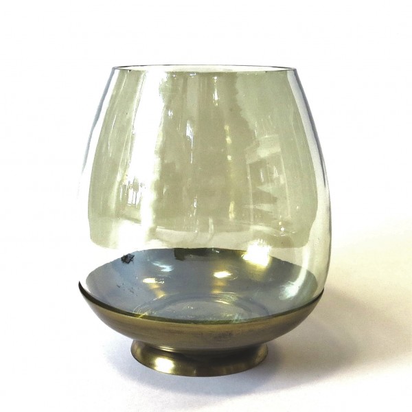Windlicht Teelichthalter Retro Metall Glas Colmore