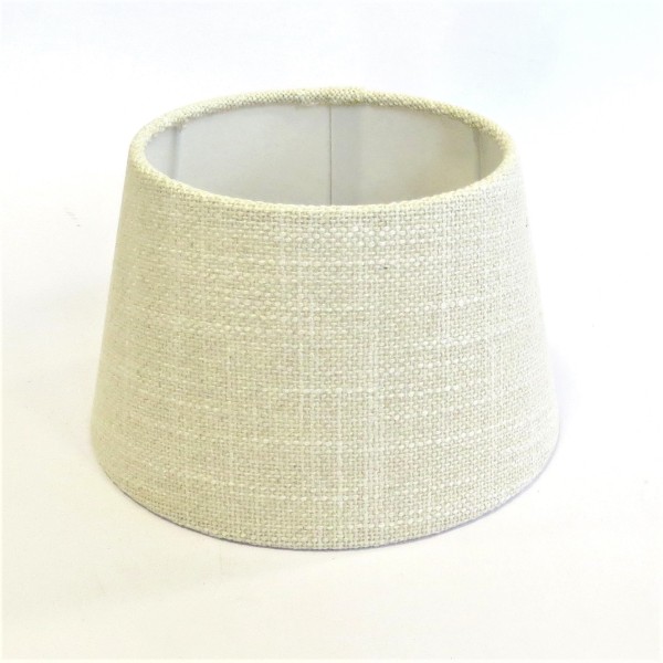 Lampenschirm Tisch Beige Natur Stoff Wollweiß Handarbeit