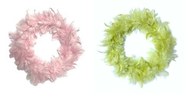 Federkranz Rosa Grün 2er Set Ostern Deko 35 cm