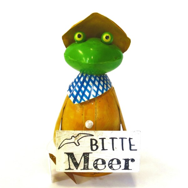 Deko Garten Frosch Zaun Hocker Meer 21,5 cm