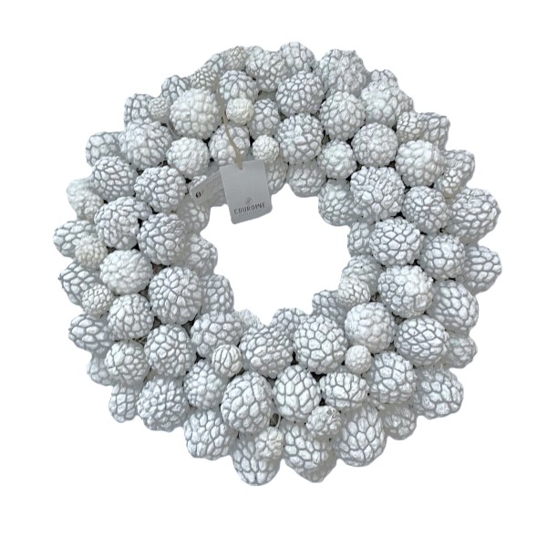 Deko Kranz Türkranz Weiß Naturmaterialien Ata Frucht Groß 45 cm