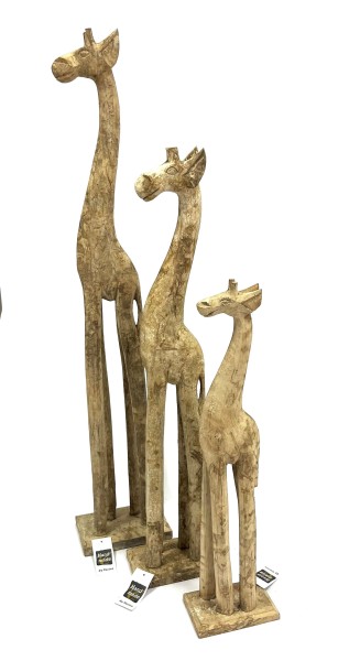 Dekofigur Giraffe 3er Set Holz 100/ 80/ 60 cm