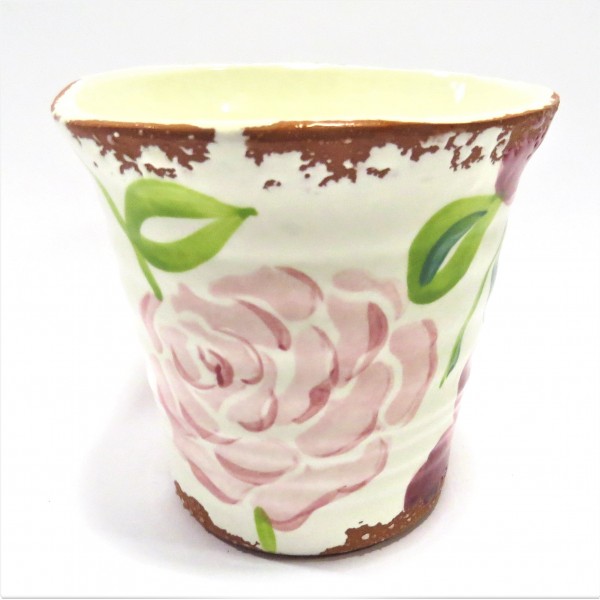 Übertopf Blumen Pflanzen Deko Villa Pottery Ton Pink 14 x 15 cm