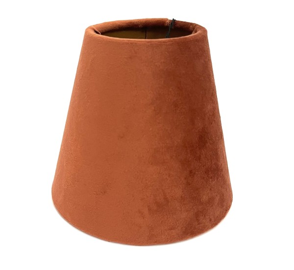 Klemmlampenschirm Klein Rostfarben Samt 12 x 13 cm
