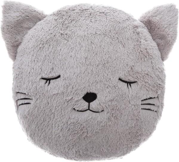 Kinder Kissen Deko Katze 31 cm Blau