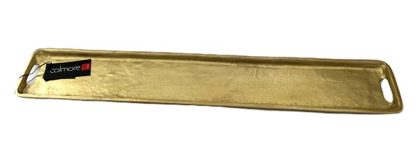 Tablett Deko Länglich Kerzentablett Schale Gold Metall 80 cm