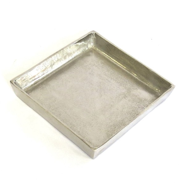 Schale Teller Platte Deko Silber Quadratisch Modern Metall Tisch Untersetzer