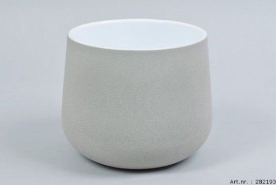 Übertopf Pflanzentop Blumentopf Beton Optik Grau Taupe Modern 14 cm