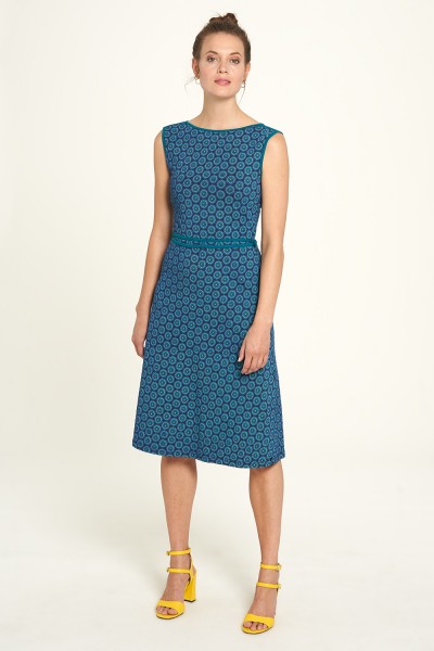 Kleid Midi Sommer Flower Prints Bio Baumwolle Mode Ärmellos Tranquillo S 36