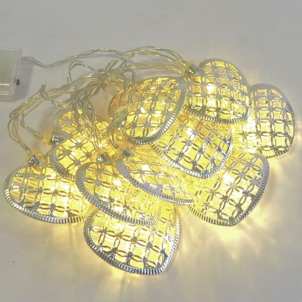 Lichterkette Herz Tischlichterkette Herz Warmes Licht 1,35 Meter 10 LED Indoor