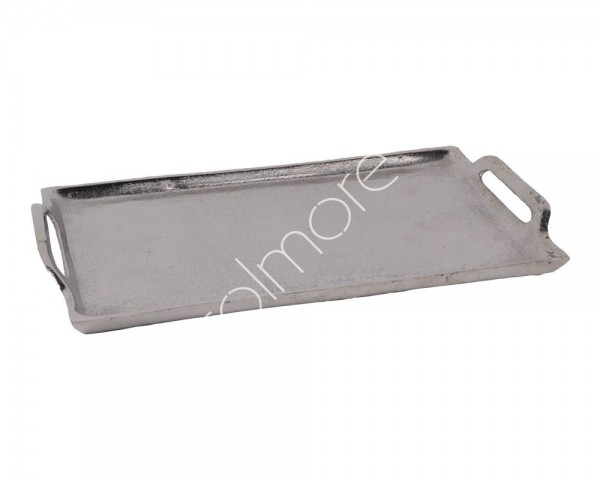 Deko Tablett Teller Silber Metall Modern Colmore 30 cm