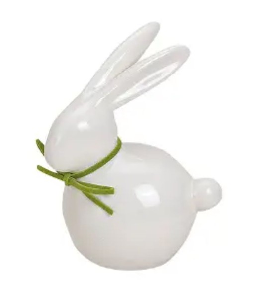 Deko Hase Weiß mit Schleife Ostern Porzellan Modern 17