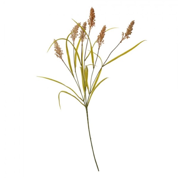 Kunstzweig 3er Set Blume Ziergras 88 cm Braun Grün