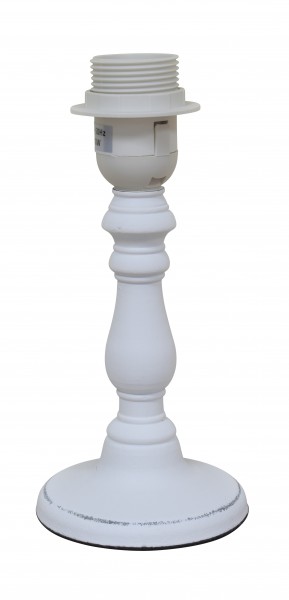 Lampe Lampenfuß Shabby Weiß Holz Landhaus E27 10 x 21 cm