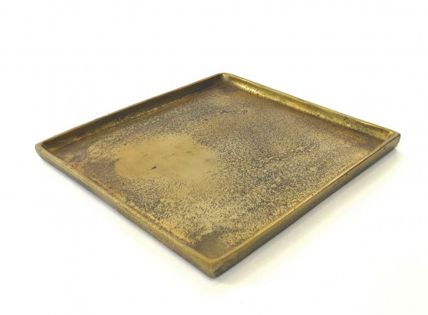 Deko Untersetzer Tablett Teller Kerzen Gold Quadrat Colmore Modern 26x26 cm