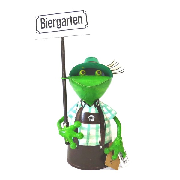 Zaunhocker Frosch Biergarten Metall Garten Deko 30 cm