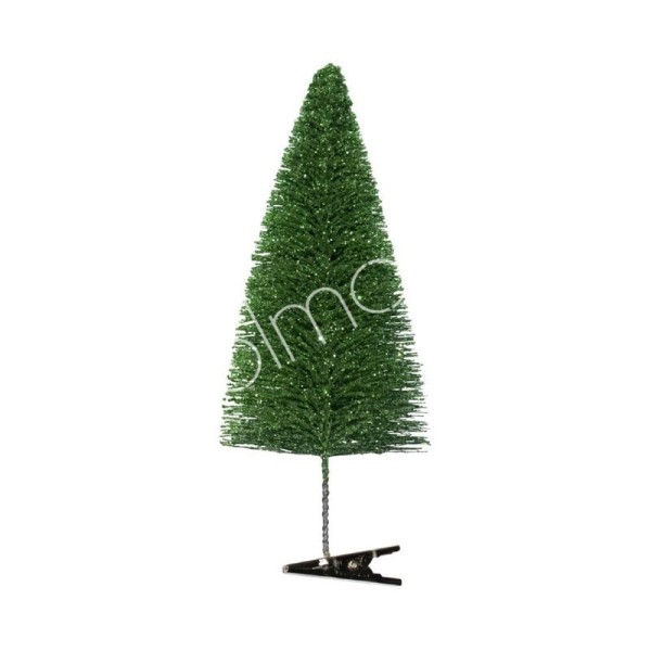 Tannenbaum 6er Set Mini Glitzer Grün mit Klammer 20 cm