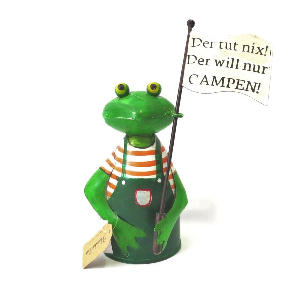 Deko Frosch Garten Camping Schild 26 cm