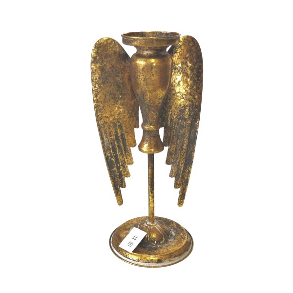 Kerzenständer Flügel Engel Antik Gold Shabby Stil 41 cm