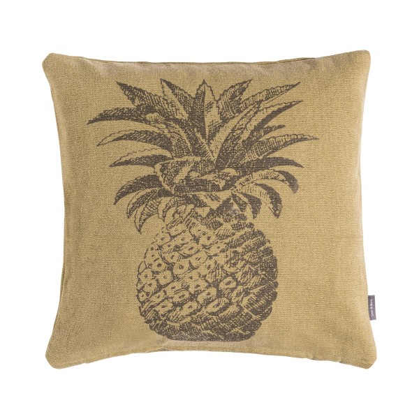 Kissen Deko Ananas Beige Baumwolle 45 cm