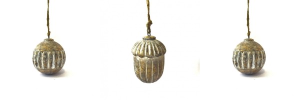 Holz Kugel Zapfen Christbaumschmuck Weihnachten 10 cm