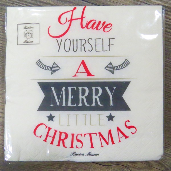 Servietten Merry Christmas Riviera Maison Weiß 33x33 cm