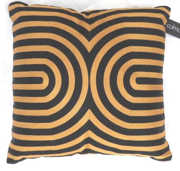 Kissen Gold Schwarz Geometrisches Muster 50 x 50 cm