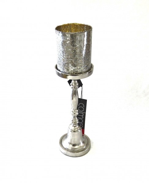 Teelichthalter Kerzenständer Kerzenhalter Silber Modern Metall Colmore 43 cm
