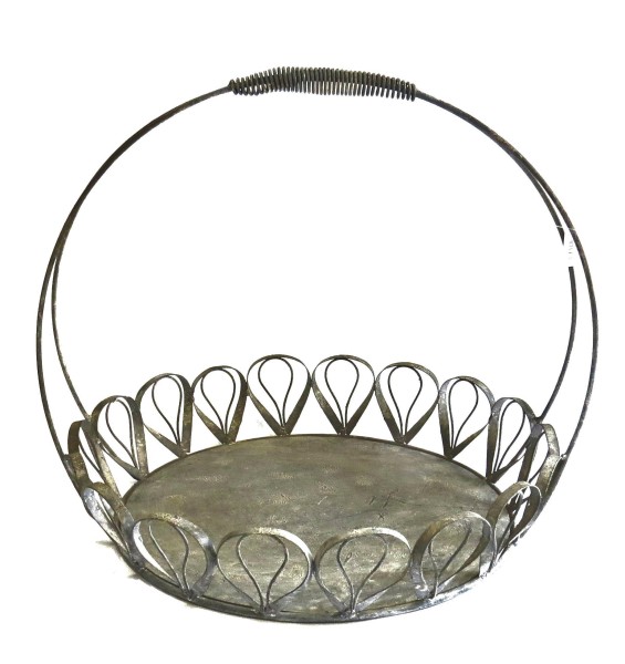 Pflanzen Metall Korb XL Garten Deko Antik ArtFerro 55 cm