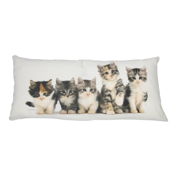 Kissen Deko Katzen Länglich Leinen 50 cm