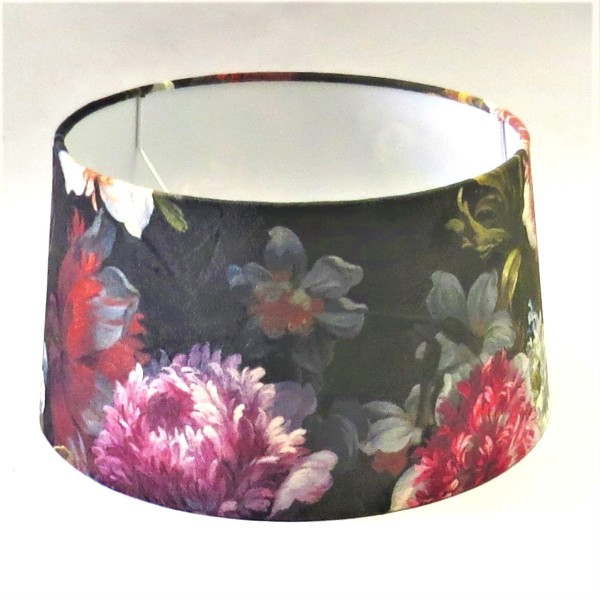 Lampenschirm Blumen Muster Bunt Samt Halbhoch Modern Colmore Ruben E27 Groß