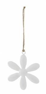 2er Set Deko Hänger Blume Weiß Metall 15x15 cm