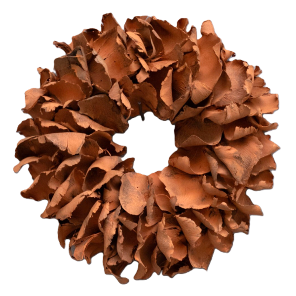 Kranz Deko Hängekranz Rostfarben Palmbaltt 25 cm