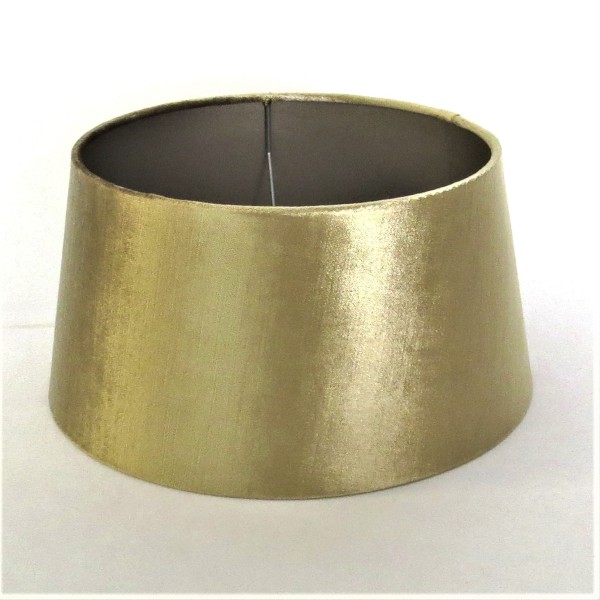 Lampenschirm Grün Gold Metallic Modern Samt Halbhoch Glänzend 30 cm E27