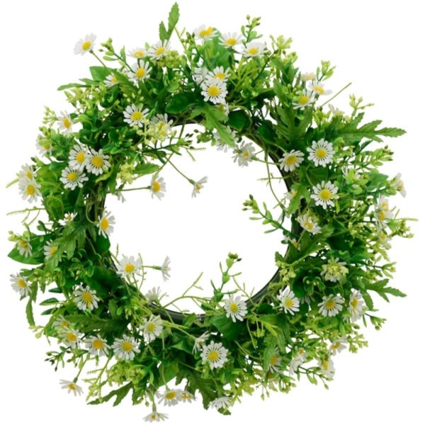 Deko Kranz Gänseblume Grün Weiß Kunstblume 31 cm