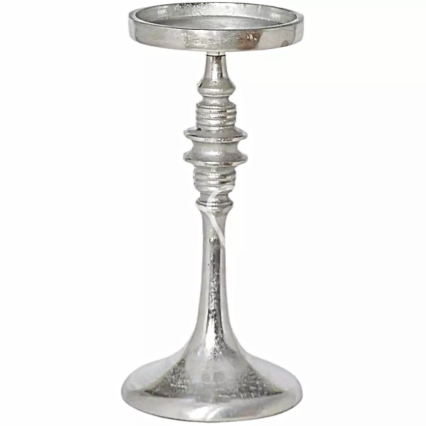 Kerzenständer Kerzenhalter Silber Rund 29 cm