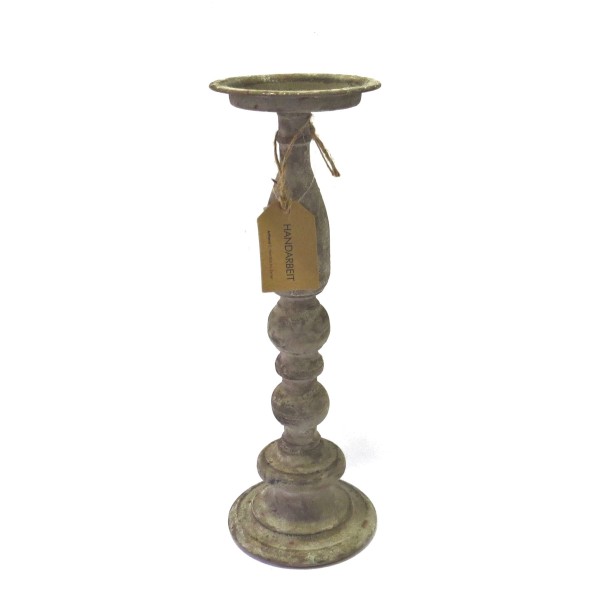 Kerzenständer Antik Vintage Metall Grau 35 cm