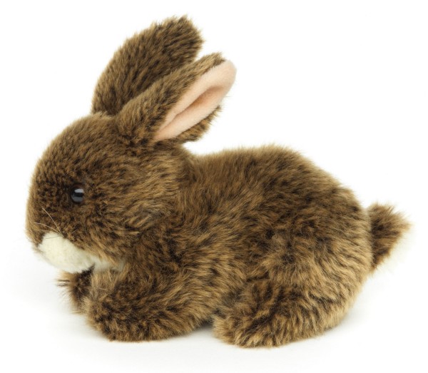 Plüschtier Hase Sitzend Fell Ostern Deko Braun Klein XS Uni Toys