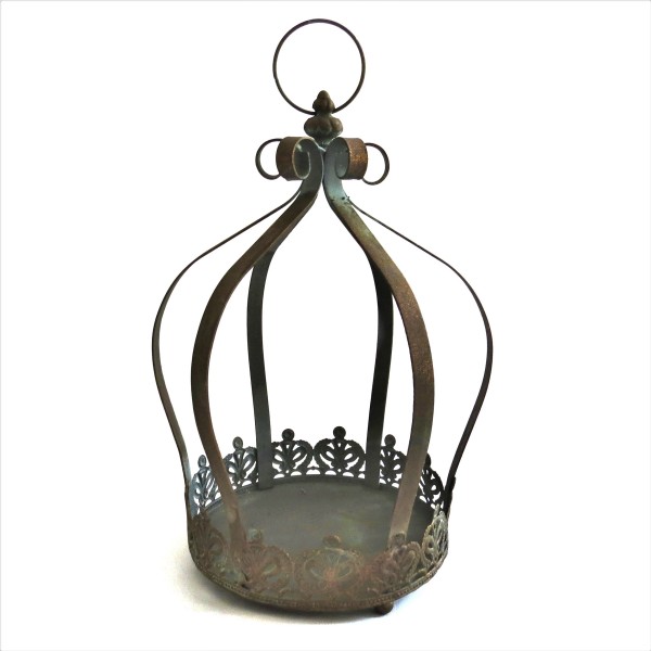 Deko Krone Hänger Garten Metall Antik 40 cm