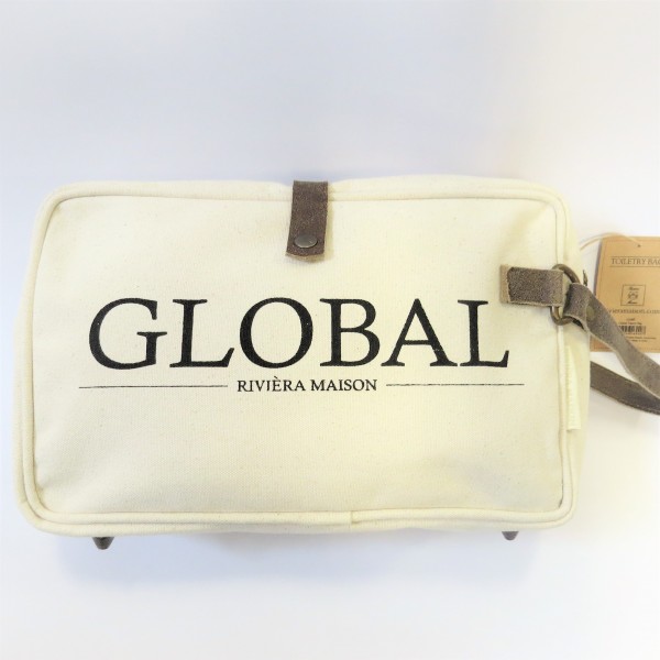 Riviera Maison Kosmetiktasche Toiletry Bag GLOBAL Reißverschluss Baumwolle