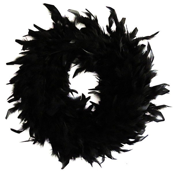 Federkranz Hänger Deko Weihnachten Schwarz 40 cm