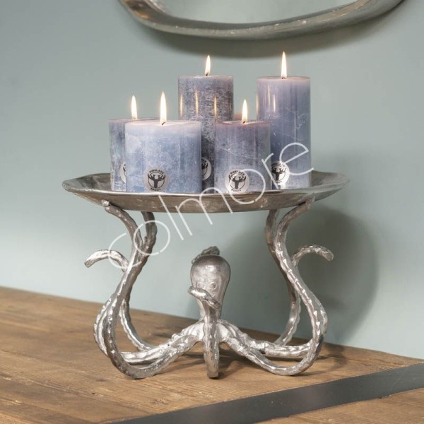 Schale Teller Deko Silber Modern Octopus Colmore Metall 36 cm