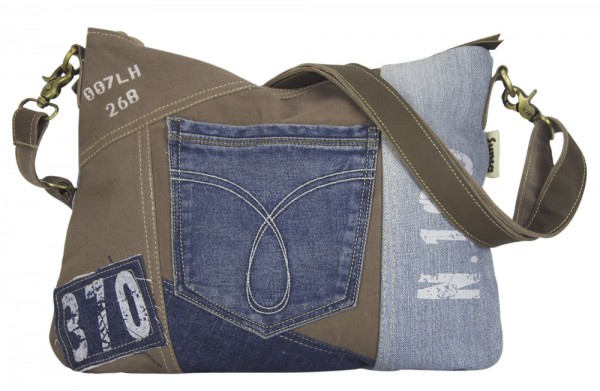 Tasche Umhängetasche Damen Schultertasche Jeans Vintage Handtasche