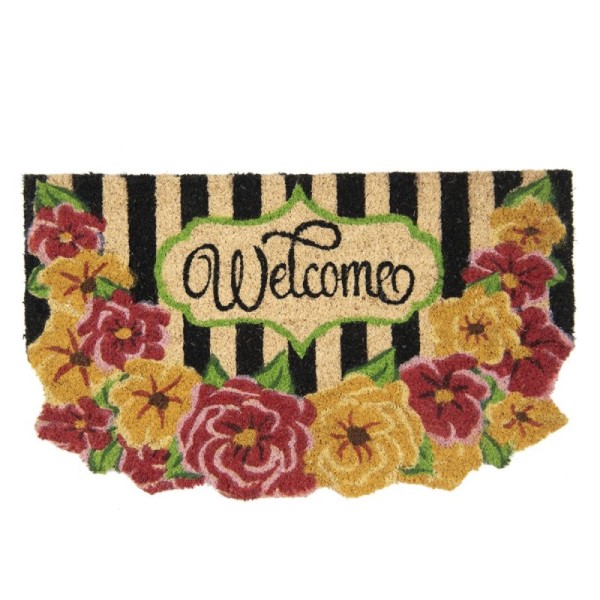 Fußmatte Läufer Eingang Tür Blumen Bunt 75 cm Welcome