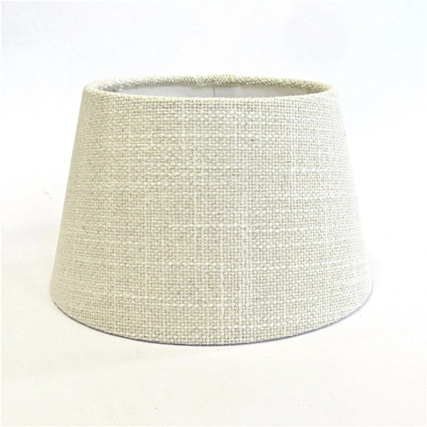 Tischlampenschirm Wollweiß Leinen Struktur 20 x 12 cm