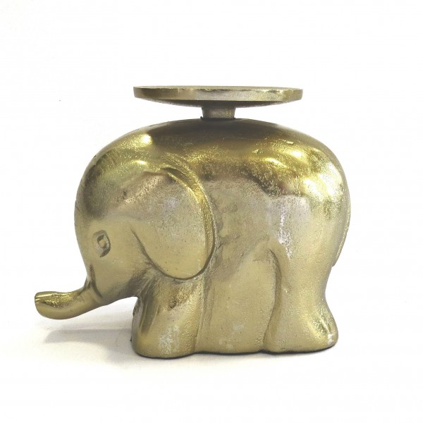Kerzenständer Kerzenhalter Deko Elefant Metall Gold Tisch Colmore 17 cm