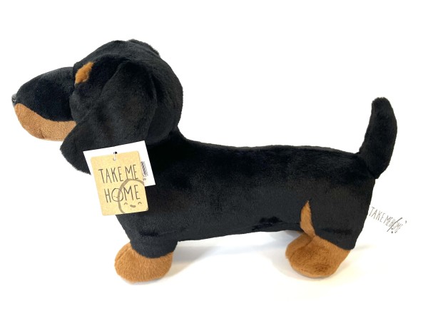 Dackel Hund Plüsch Kuscheltier Schwarz Braun 36 cm