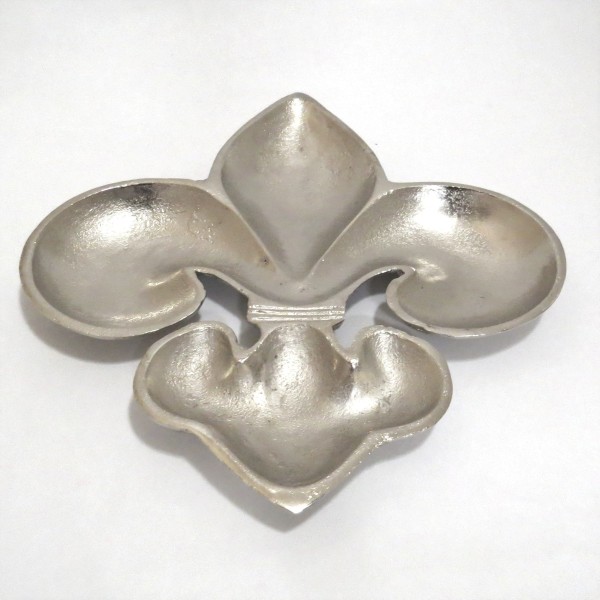 Schale Deko Tisch Silber Metall Lilie Barock Flach Blume Diga Colmore 40 cm