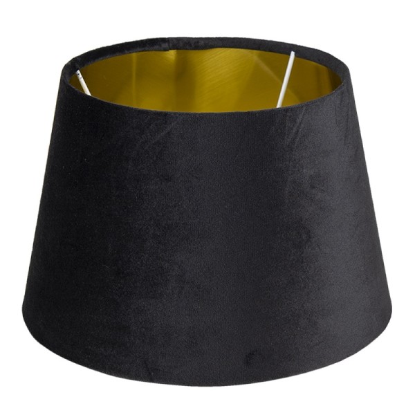 Lampenschirm Tisch Schwarz Samt Modern Clayre & Eef 24 x 16 cm E27