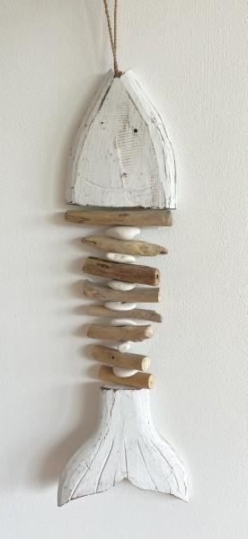 Fisch Hänger Deko Weiß Maritim Sommer 40 cm